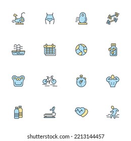 fitness icons set . fitness pack symbol vector elements for infographic web