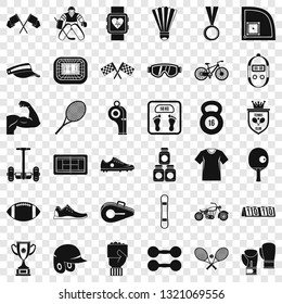 Fitness icons set. Simple style of 36 fitness vector icons for web for any design