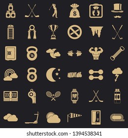 Fitness icons set. Simple style of 36 fitness vector icons for web for any design