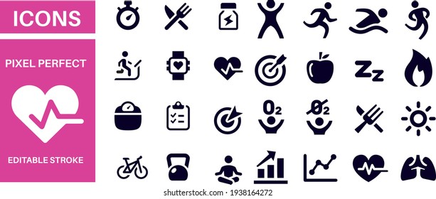 Fitness Icons Set vector design 