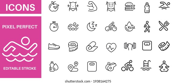 Fitness Icons Set vector design  - Shutterstock ID 1938164275