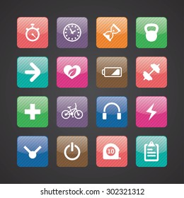 fitness icons universal set for web and mobile