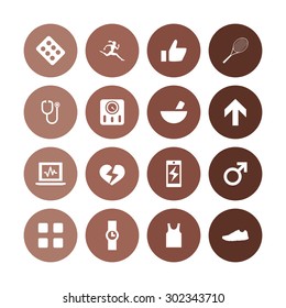 fitness icons universal set for web and mobile
