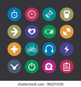 fitness icons universal set for web and mobile