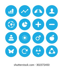fitness icons universal set for web and mobile
