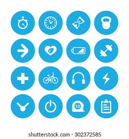 fitness icons universal set for web and mobile