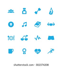 fitness icons universal set for web and mobile
