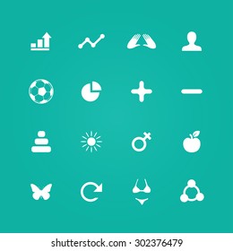 fitness icons universal set for web and mobile