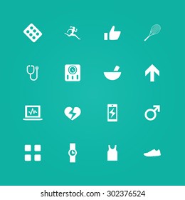 fitness icons universal set for web and mobile