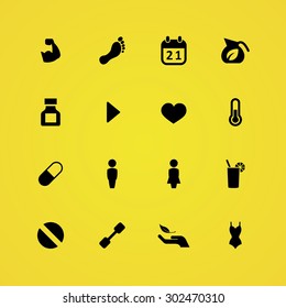 fitness icons universal set for web and mobile