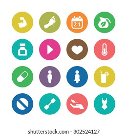 fitness icons universal set for web and mobile