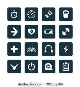 fitness icons universal set for web and mobile