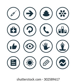 fitness icons universal set for web and mobile