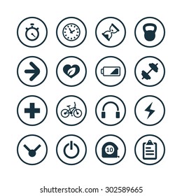 fitness icons universal set for web and mobile