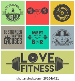 Fitness icons vector set. Vector EPS10 illustration. 