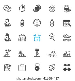 Fitness icons with White Background