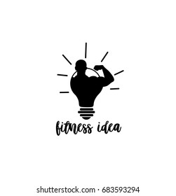 Fitness idea icon, creative workout, on white background, vector illustration