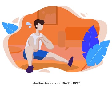 Fitness - Indoor - Exercising - Illustration