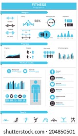 Fitness infographics elements, vector illustration