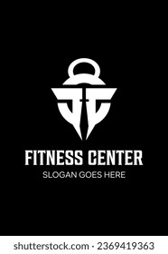 fitness initial T vector logo design