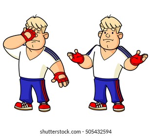 Fitness instructor, coach, athlete. Set mascots.