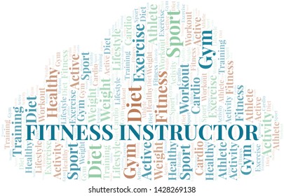 Fitness Instructor word cloud. Wordcloud made with text only.