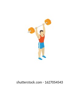 fitness isometric icon with healthy food and equipment symbol isometric isolated vector illustration