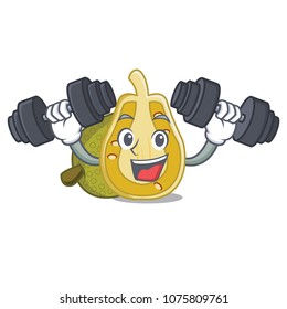Fitness jackfruit character cartoon style