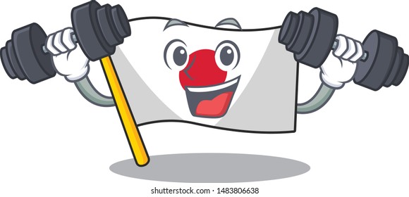 Fitness Japan flag hoisted inside cartoon pole