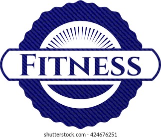 Fitness jean or denim emblem or badge background