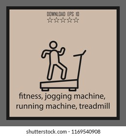 fitness, jogging machine, treadmill  vector icon