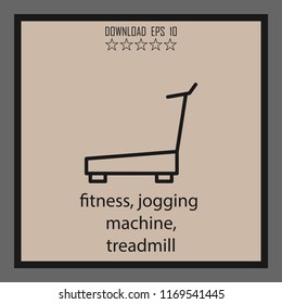 fitness, jogging machine, treadmill  vector icon