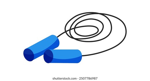 Fitness jump rope icon. Equipment for physical exercises in gym or home. Workout tool. Children game. Flat vector illustration isolated on white.