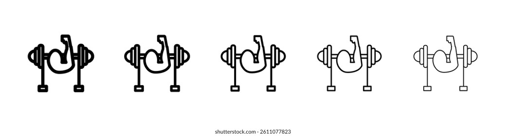 fitness jym with barbell icon Symbol mark in Outline style