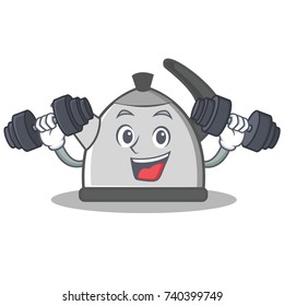 Fitness kettle character cartoon style