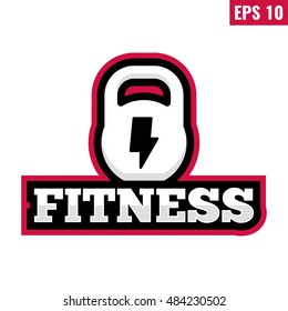 Fitness, kettlebell. Flat vector icon, logo, logotype, symbol, mark design illustration on white background. Can be used for sport, workout.