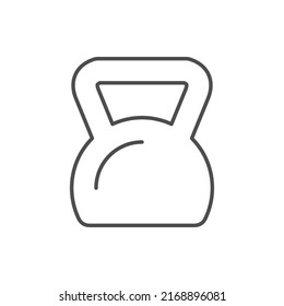 Fitness kettlebell line outline icon