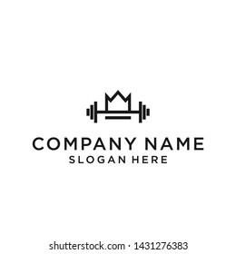 fitness king logo design vector illustration template