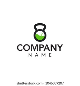 Fitness lab vector logo icon illustration
