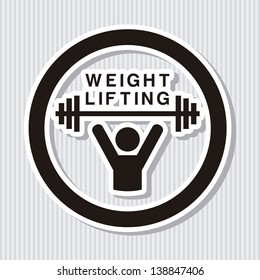 fitness label over gray background. vector illustration