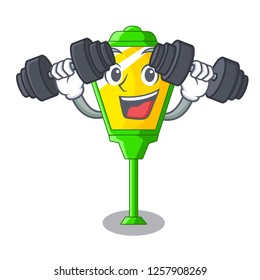 Fitness lamps post collection in a cartoon