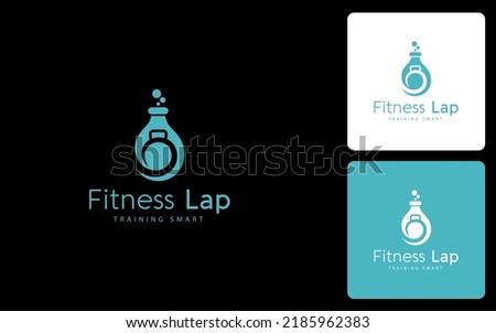 Fitness lap modern logo vector