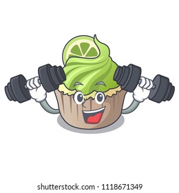 Fitness lemon cupcake character cartoon