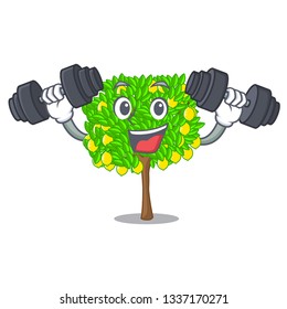 Fitness lemon tree in the cartoon shape