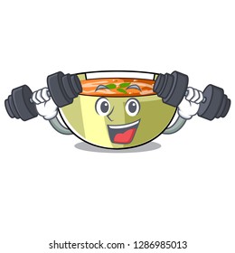 Fitness lentil soup in a mascot bowl