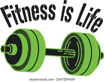 Fitness is life typography vector