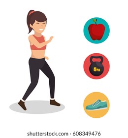fitness lifestyle elements icons