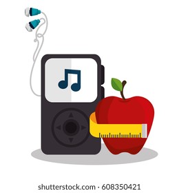 fitness lifestyle elements icons