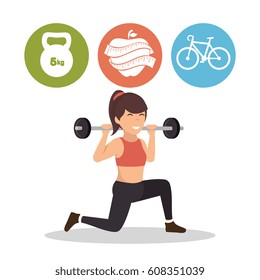 fitness lifestyle elements icons