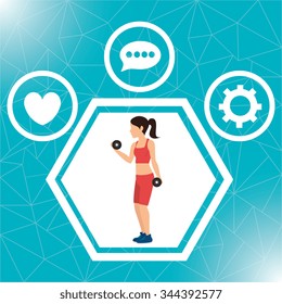 Fitness lifestyle and gym routine graphic design, vector illustration